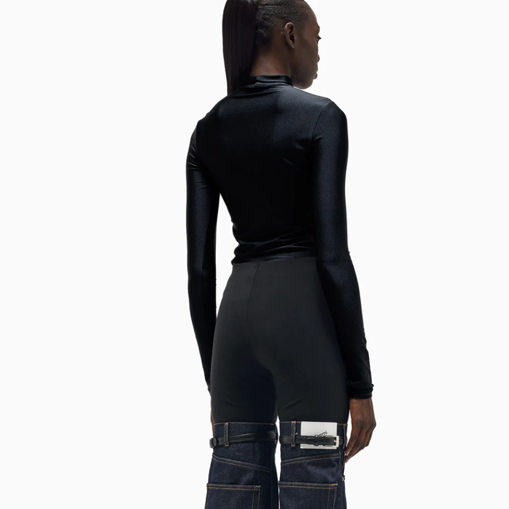 Coperni Hoge hals T-shirt in effen kleur Black Dames