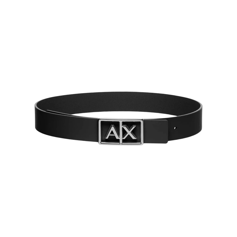 Armani Exchange Femme Noir Accessoires, Taille: 90 Cm Ceinture En Cuir Réversible