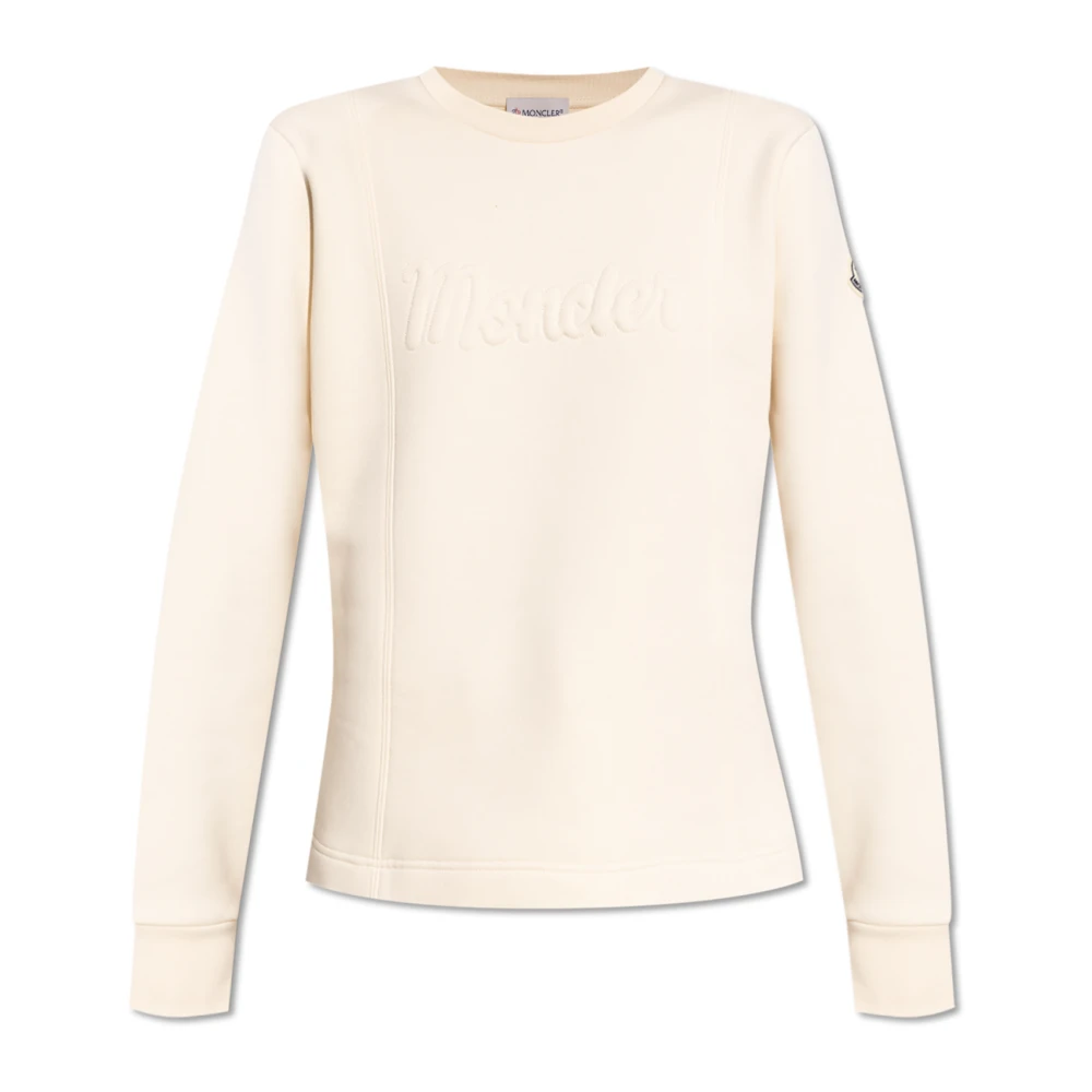 Moncler Chique Crewneck Sweatshirt voor vrouwen Beige Dames