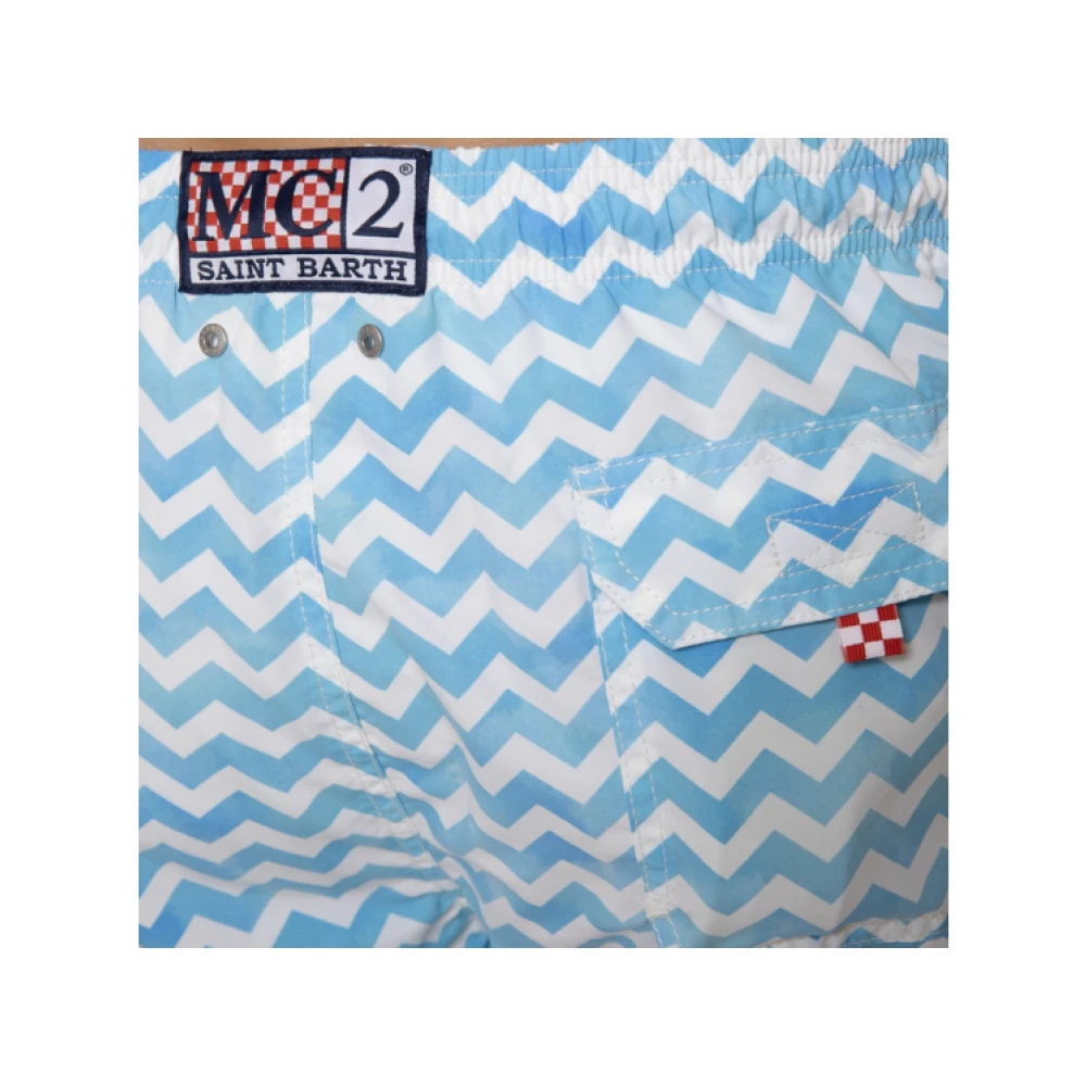 MC2 Saint Barth Geometrisch golfpatroon zwemshorts Gustavia Blue Heren