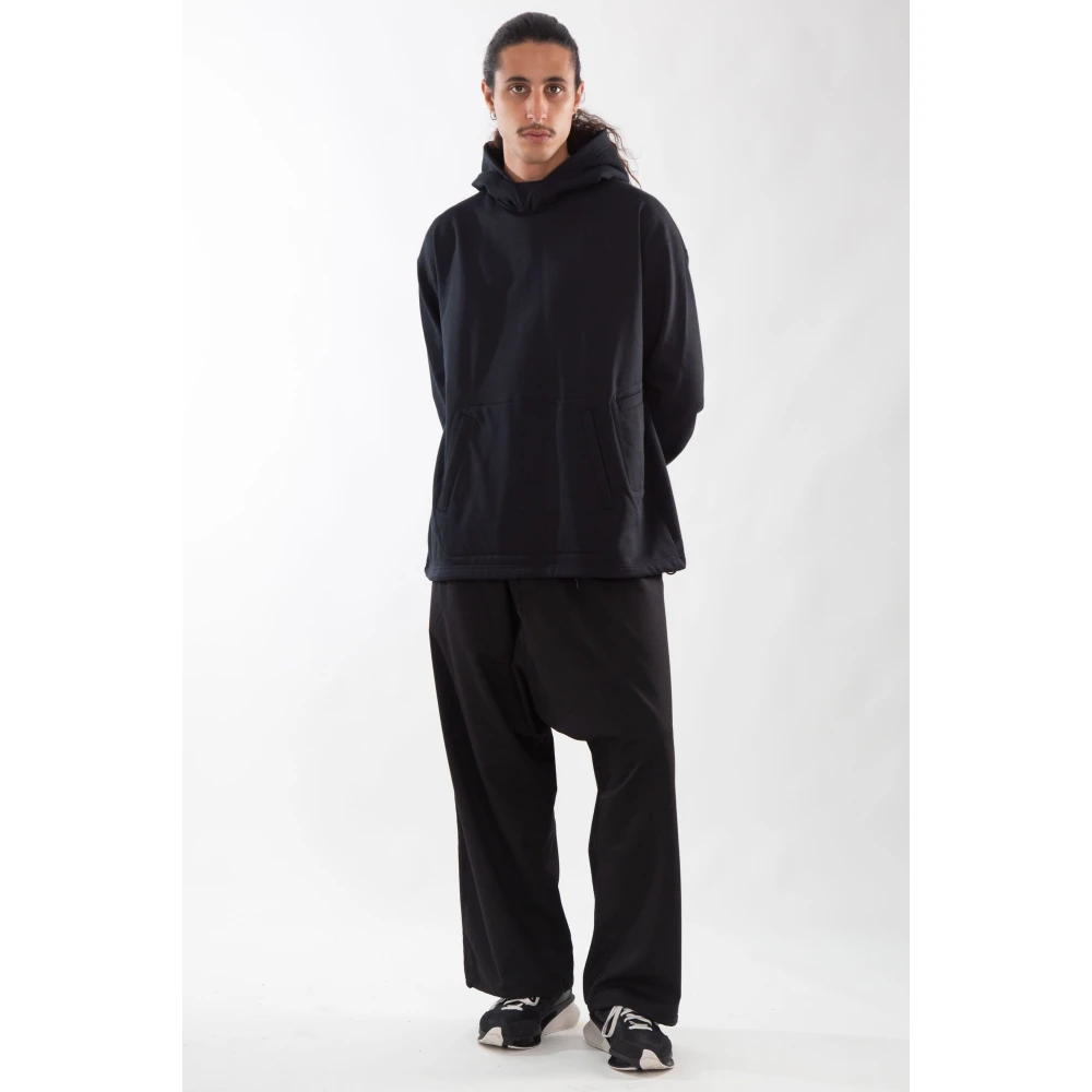 Y-3 Zwarte Oversized Hoodie met Zakken Black Heren
