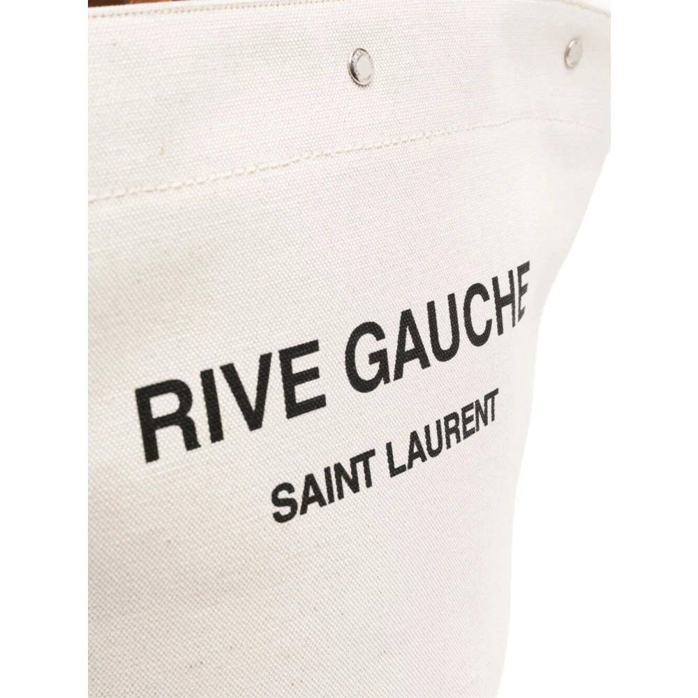 Saint Laurent Logo Panier Schoudertas White Dames