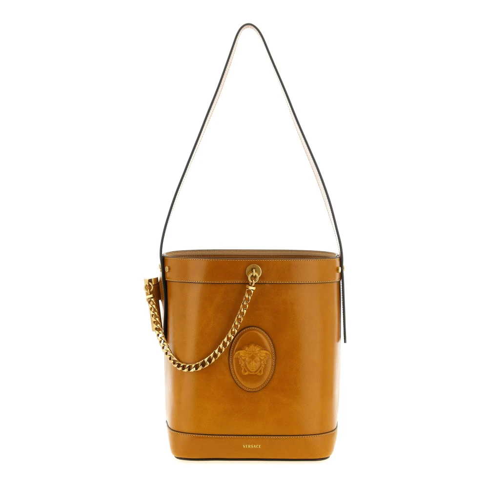 Versace Pivot Small Bucket Bag - Female - Bucket Bags - Brown - One Size - Bags