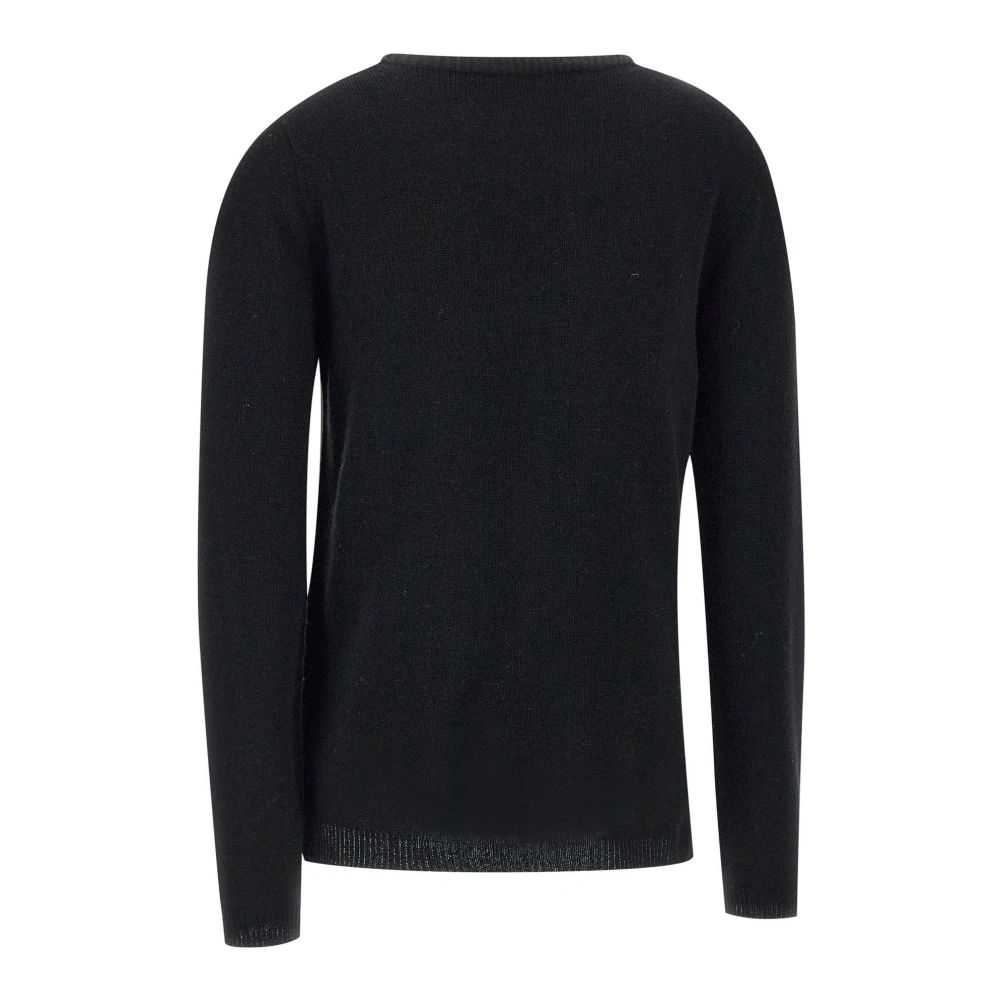 Kaos Wol Boothals Trui Zwart Black Dames