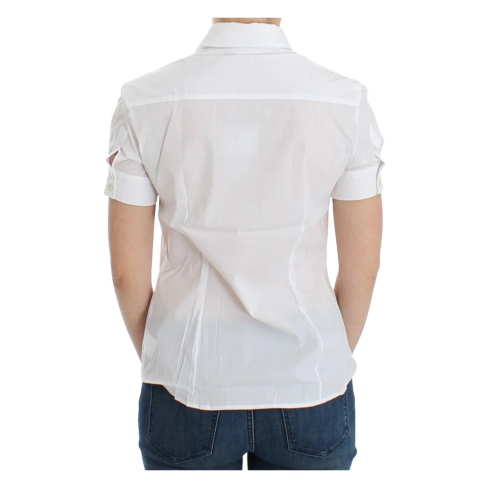 John Galliano Elegante witte blouse met korte mouwen White Dames