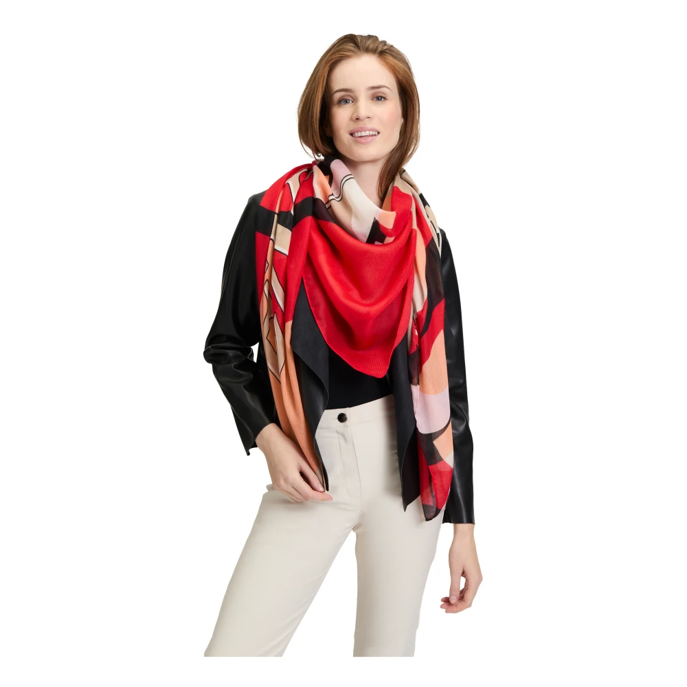 Betty Barclay Grafisch Patroon Sjaal Red Dames