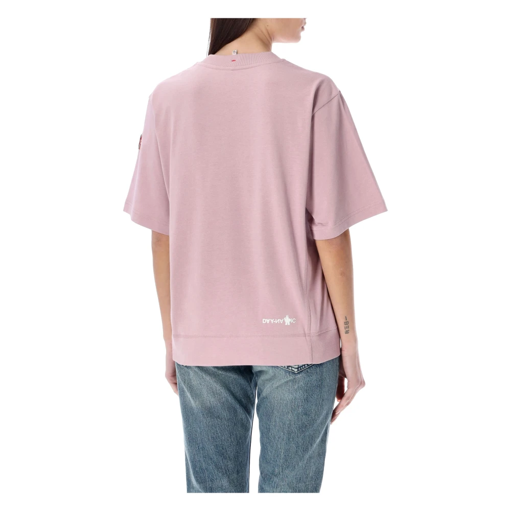 Moncler Roze T-Shirt met Ronde Hals Pink Dames