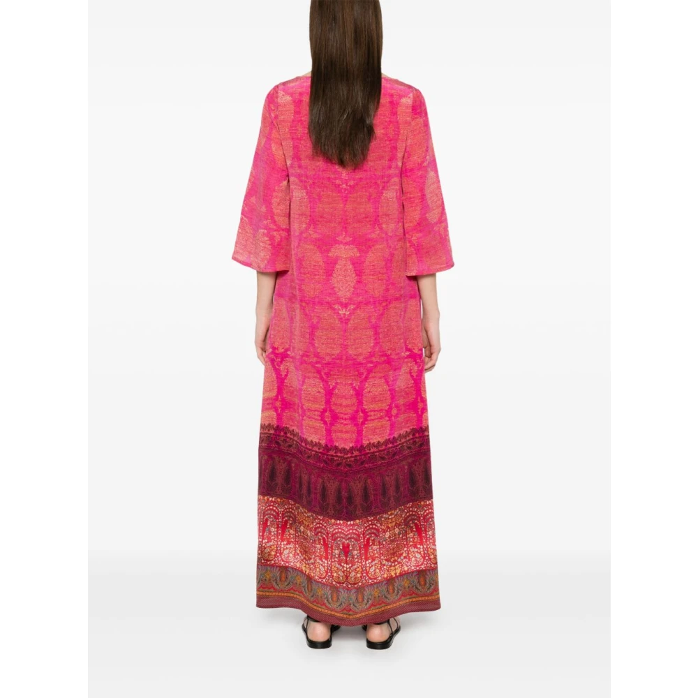 Pierre-Louis Mascia Fuchsia Grafische Print Boothals Jurk Pink Dames