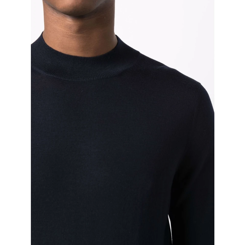 Barba Virgin Wool Crew-Neck Gebreide kleding Blue Heren