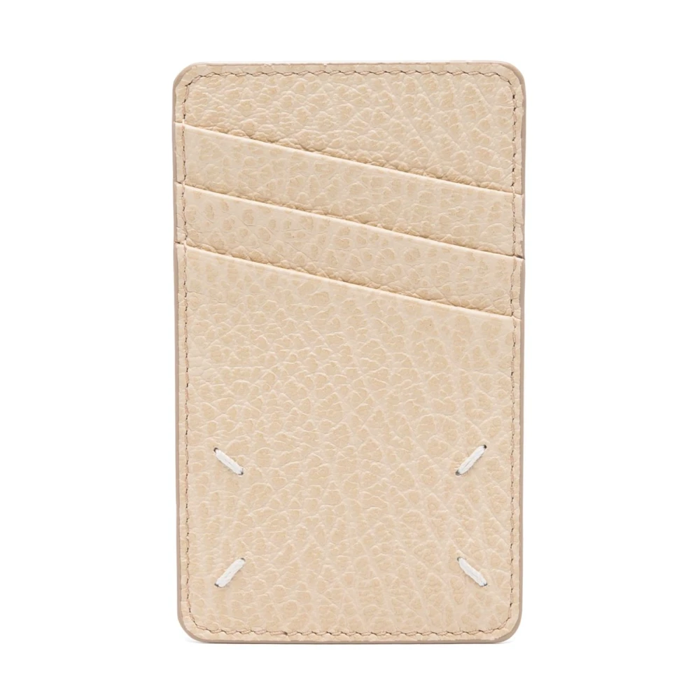 Maison Margiela Beige Portemonnee met Handtekening Motief Beige Dames