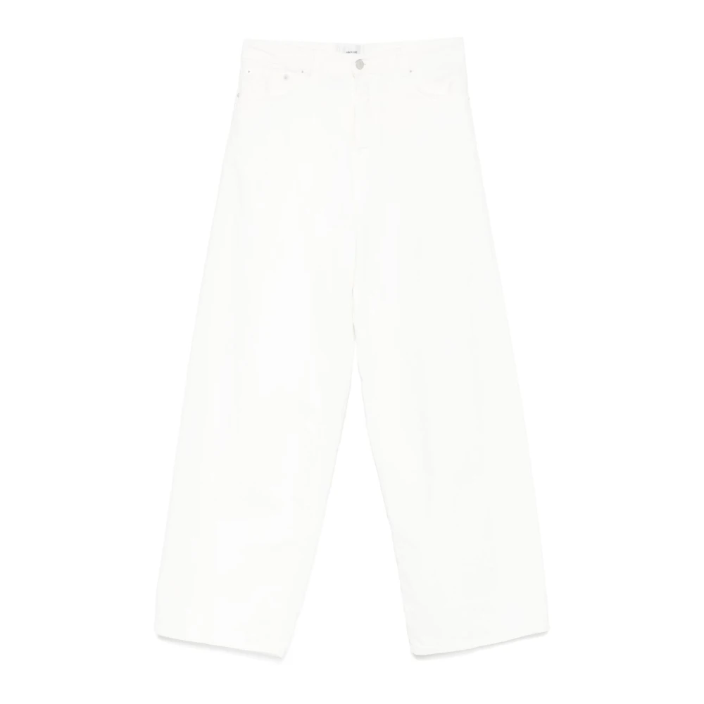 Haikure Witte Jeans met knoopsluiting en logo White Dames