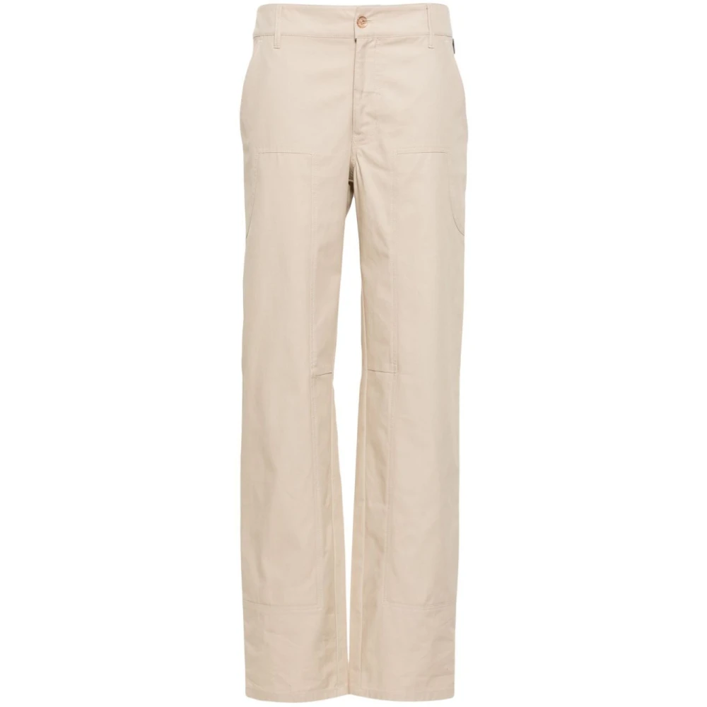 Moschino Logo Tag Stijlvolle Broek Beige Dames