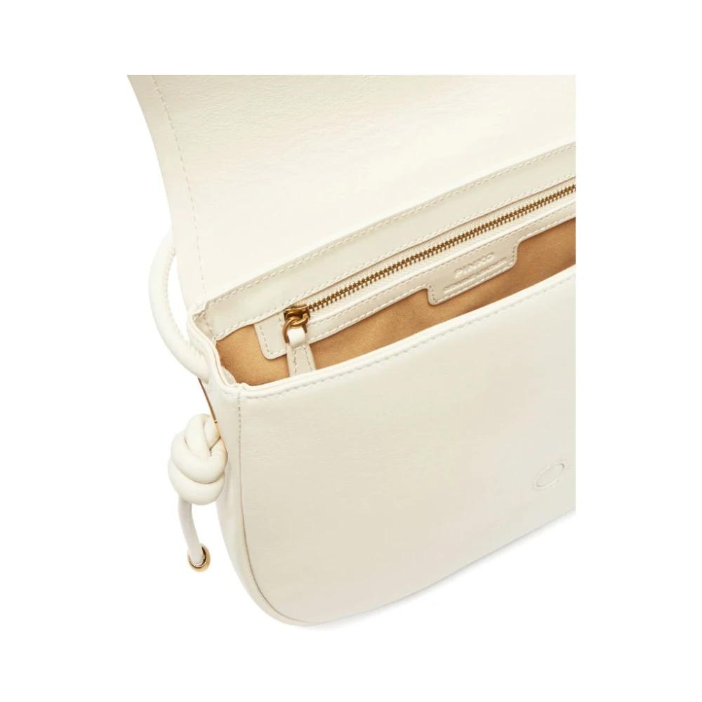 pinko Witte leren dames crossbody tas White Dames