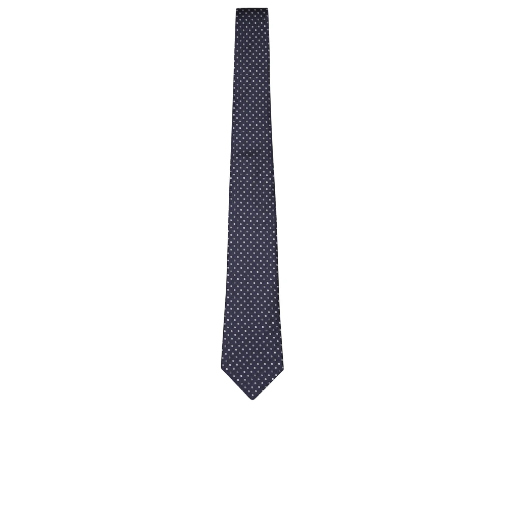 Canali Zijden stropdas met puntige tip Blue Heren