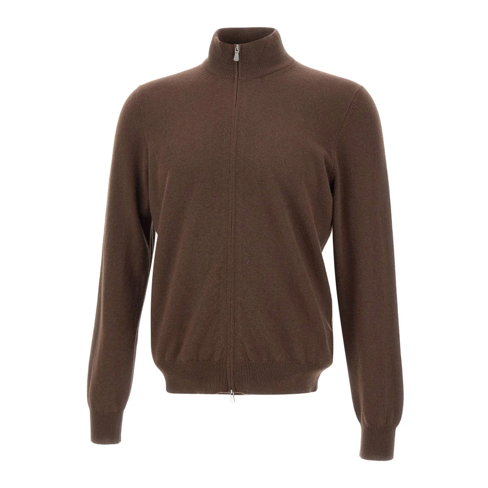 Gran Sasso Men's Brown Cardigans, 3XL, Half-Zip Jumper