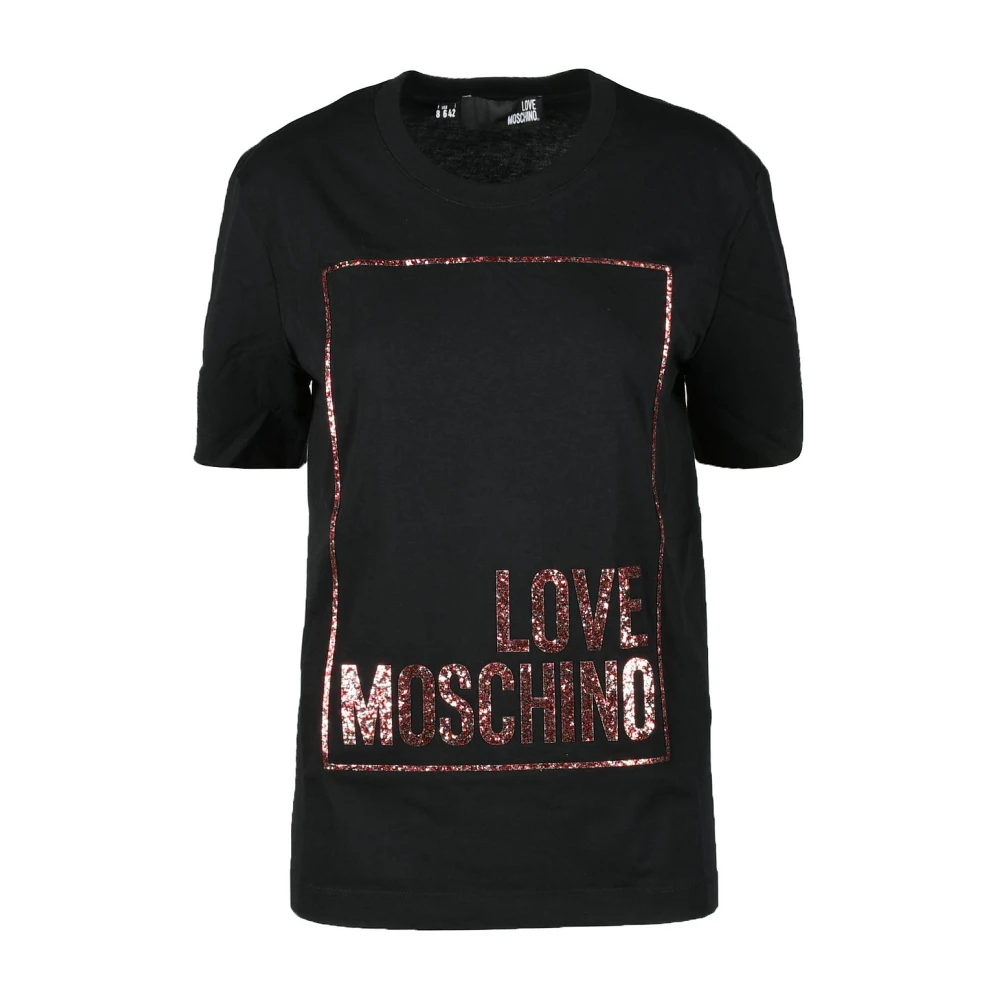 Love Moschino Zwarte T-shirt voor vrouwen Black Dames