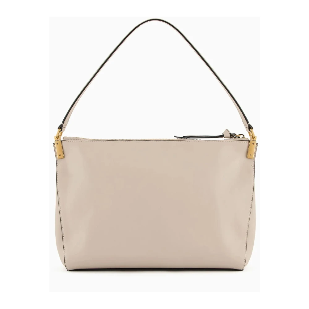 Emporio Armani Glad leer enkele handgreep ritssluiting Beige Dames