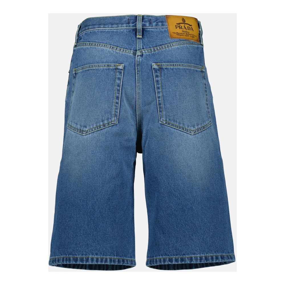 Prada Denim Bermuda Shorts voor vrouwen Blue Dames