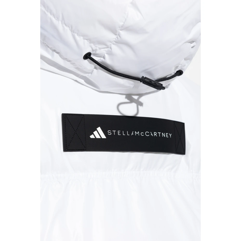 adidas by stella mccartney Gewatteerde jas met logo White Dames