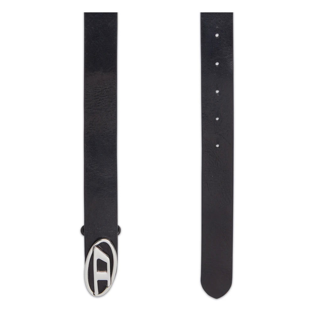 Diesel Reversible leather belt with Oval D logo Black Heren