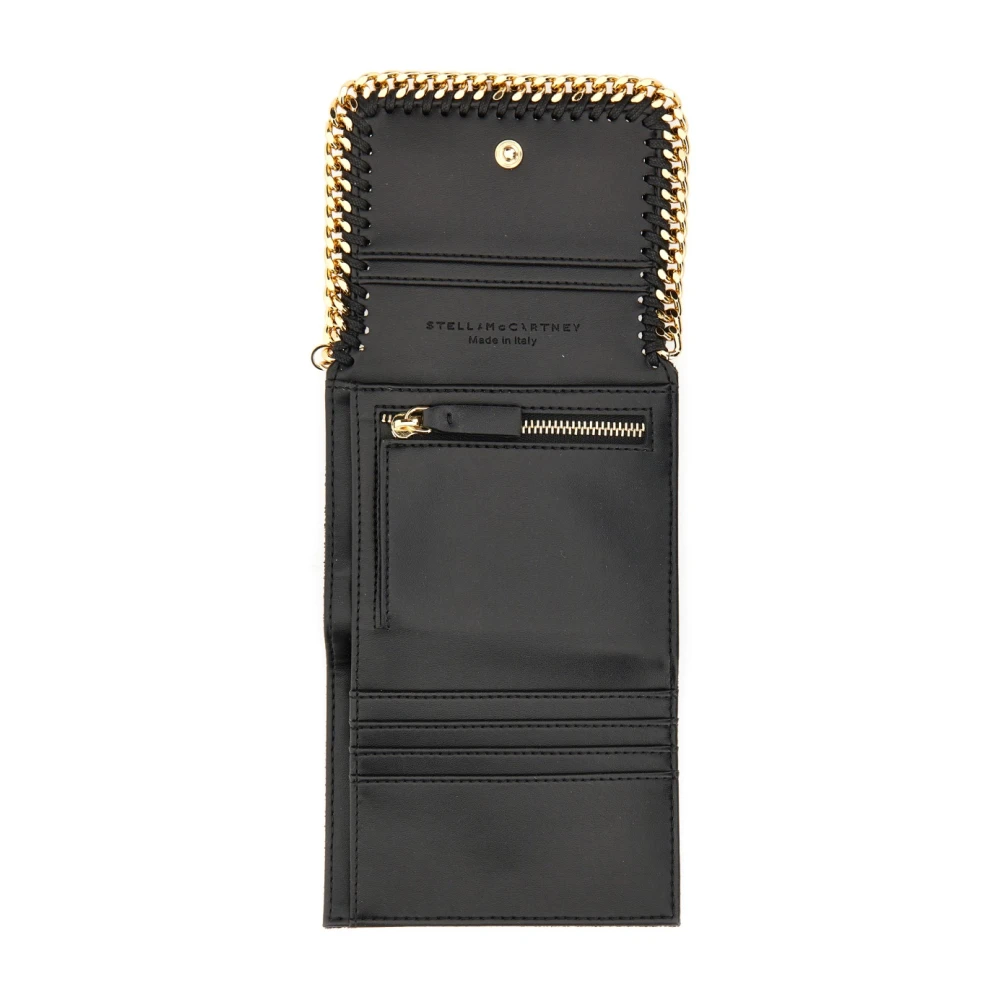 Stella Mccartney Kleine portemonnee met drukknoopsluiting Black Dames