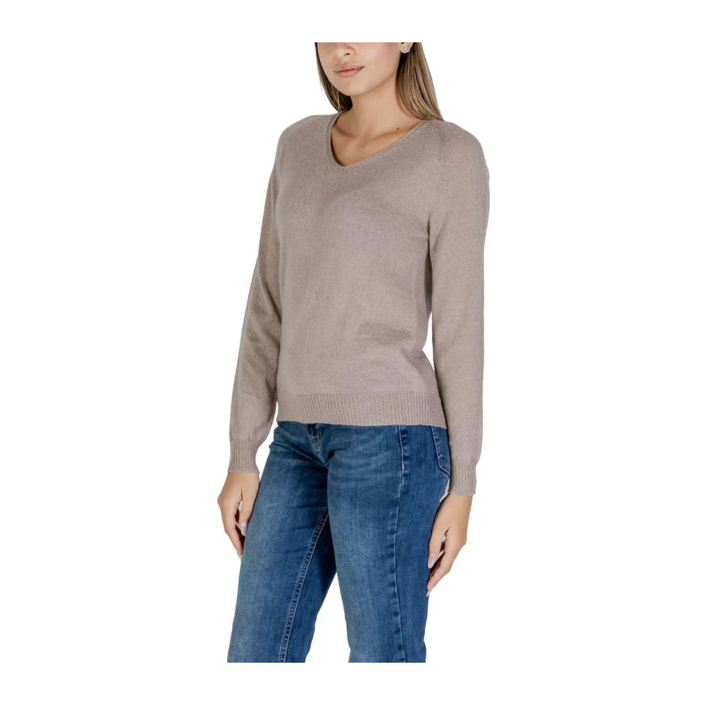 Sandro Ferrone Merino Wol Gebreid T-Shirt Gray Dames