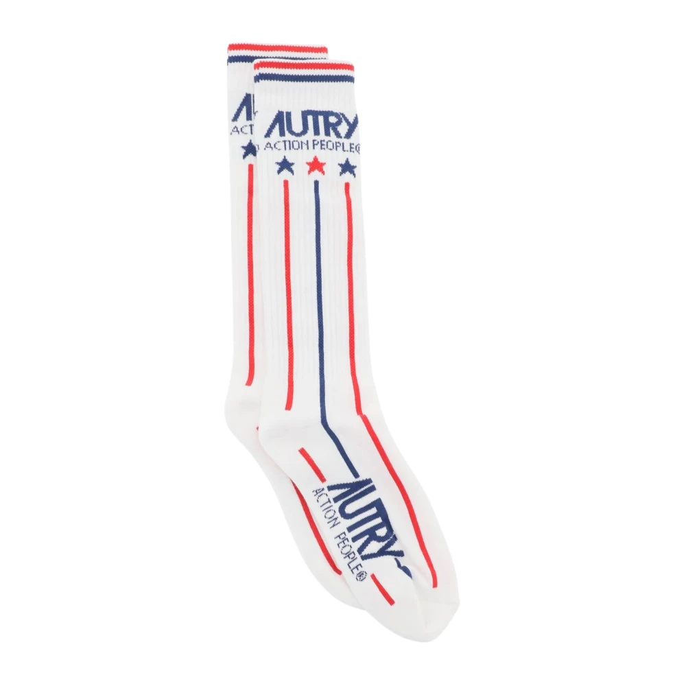 Autry Tennis sokken met contrasterend jacquard logo Multicolor Heren