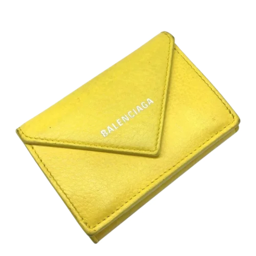Balenciaga Vintage Pre-owned Leather wallets Yellow Unisex