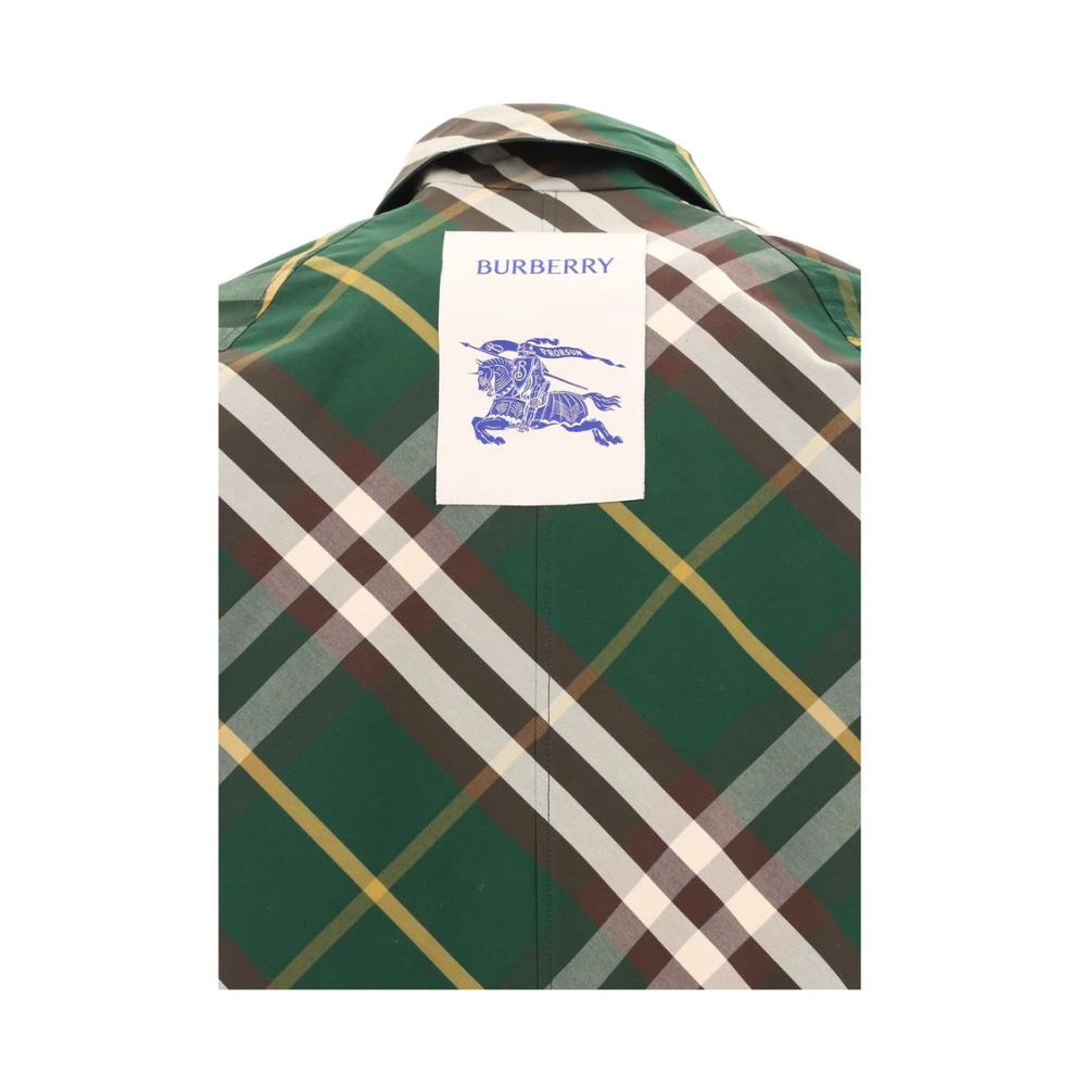 Burberry Dubbelbreasted geruite midi-jas Green Heren