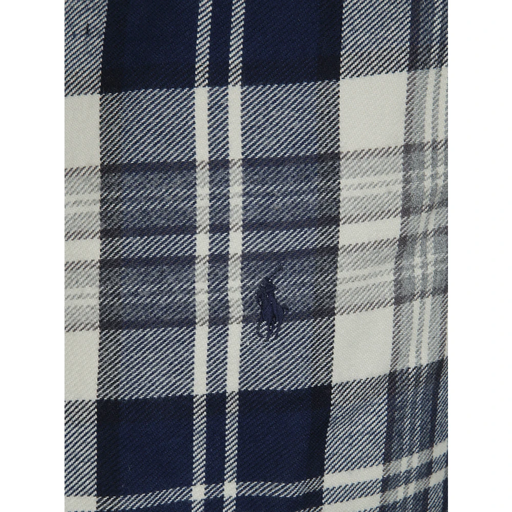 Ralph Lauren Overhemd check off white navy Blue Heren