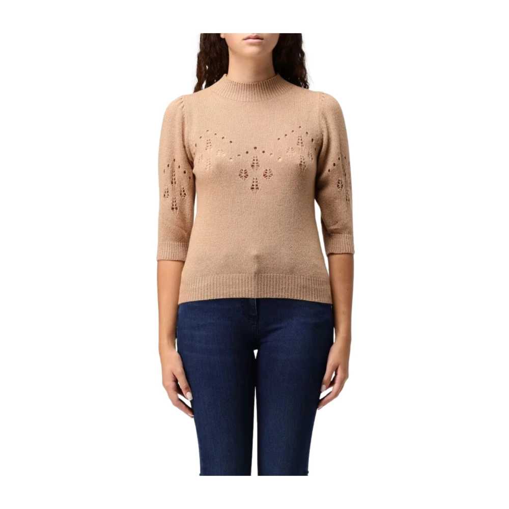 Twinset Turtleneck Sweater Brown Dames