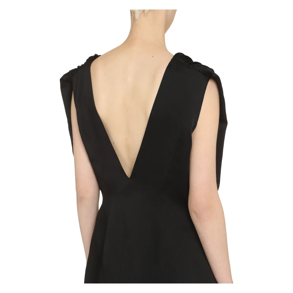 Jil Sander Gebundelde Viscose Top Black Dames