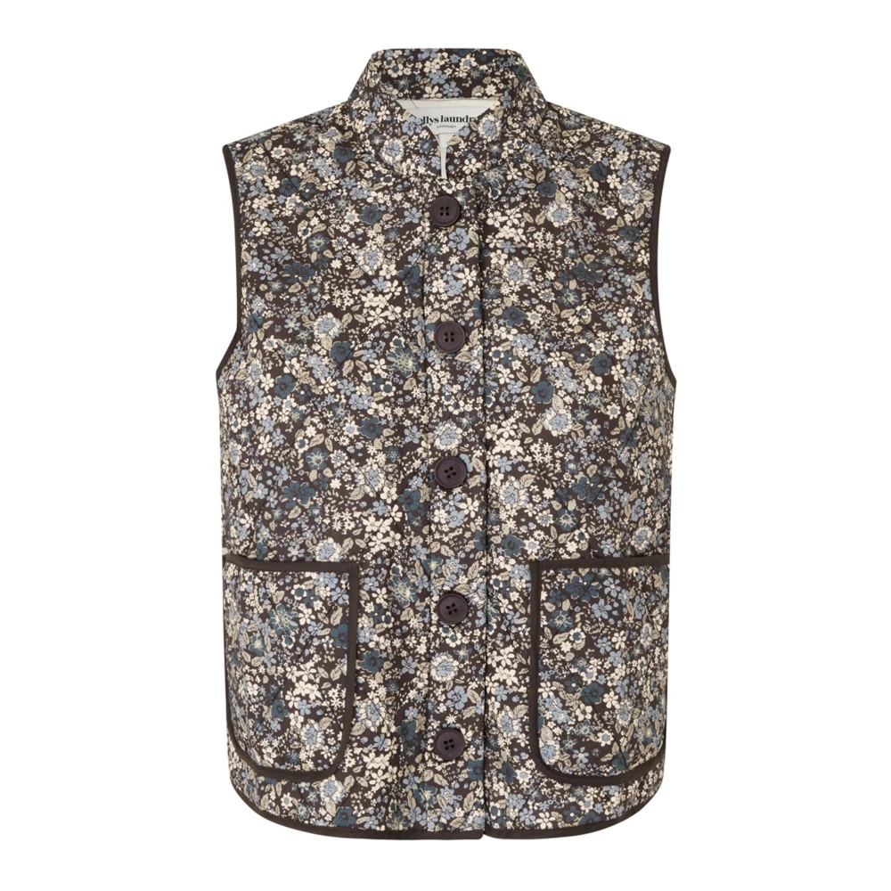 Lollys Laundry Women's Multicolor Waistcoats, Xs, Quilted Vest With All-Over Print