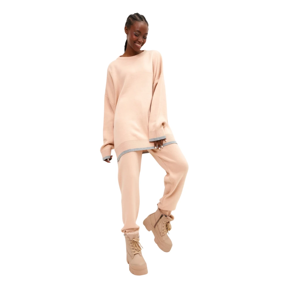 Cesare Gaspari Oversized Jogger set Poederroze Pink Dames