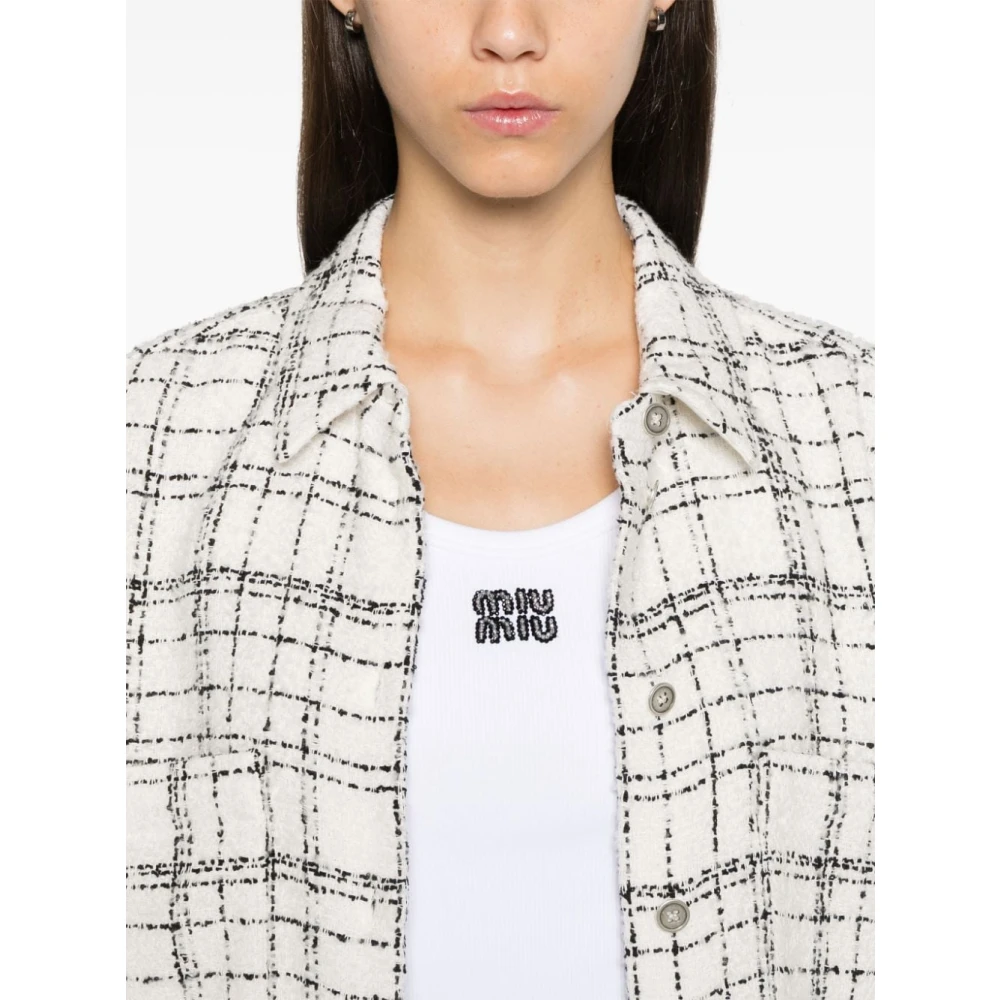 IRO Beige Tweed Geruite Overhemd Beige Dames
