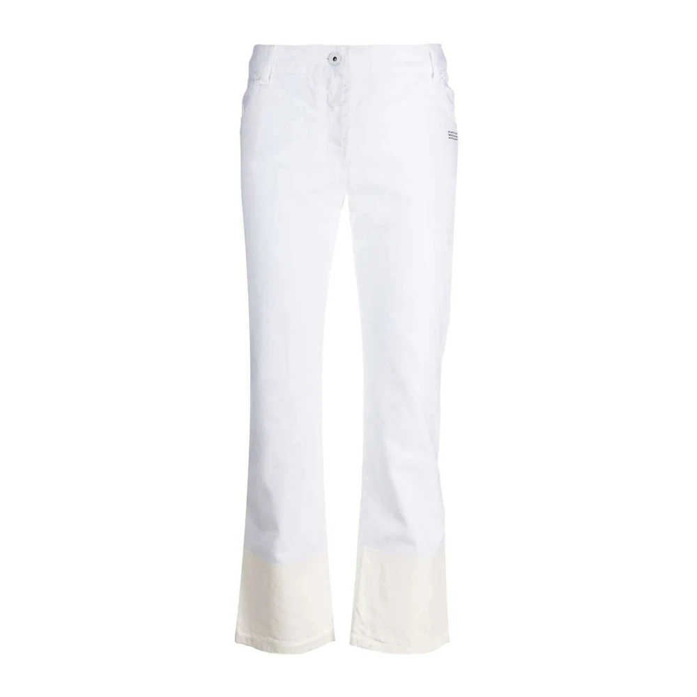 Off White Jeans met contrastzoom en middelhoge taille White Dames