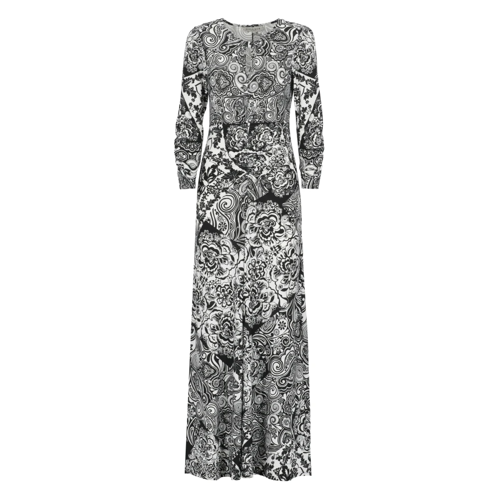 Hale Bob Zwarte jurk met contrasterend kleurpatroon Black Dames