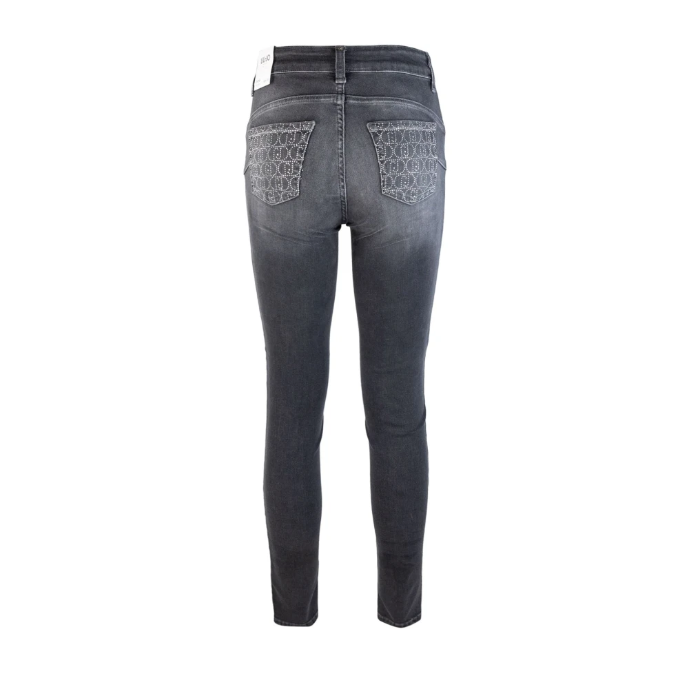 Liu Jo Hoge taille skinny denim jeans Gray Dames