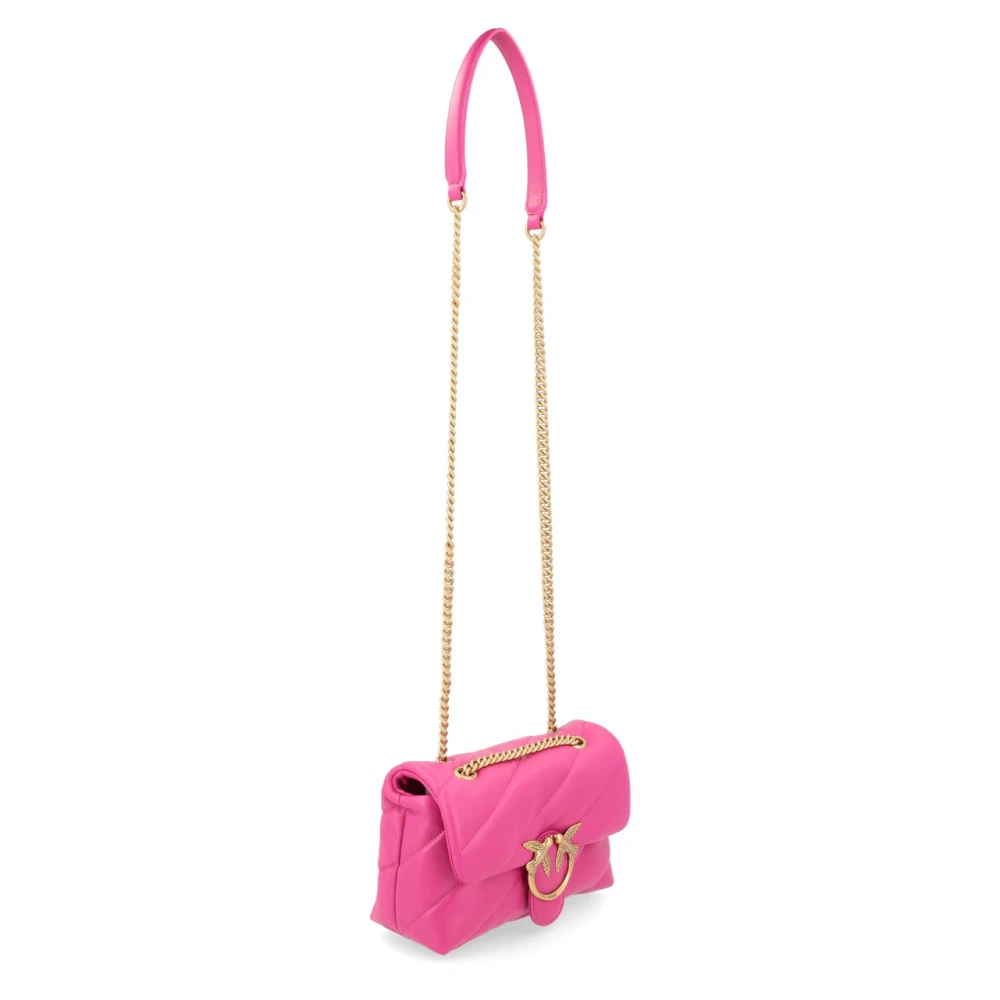 pinko Mini Love Bag Puff Quilt Leer Pink Dames
