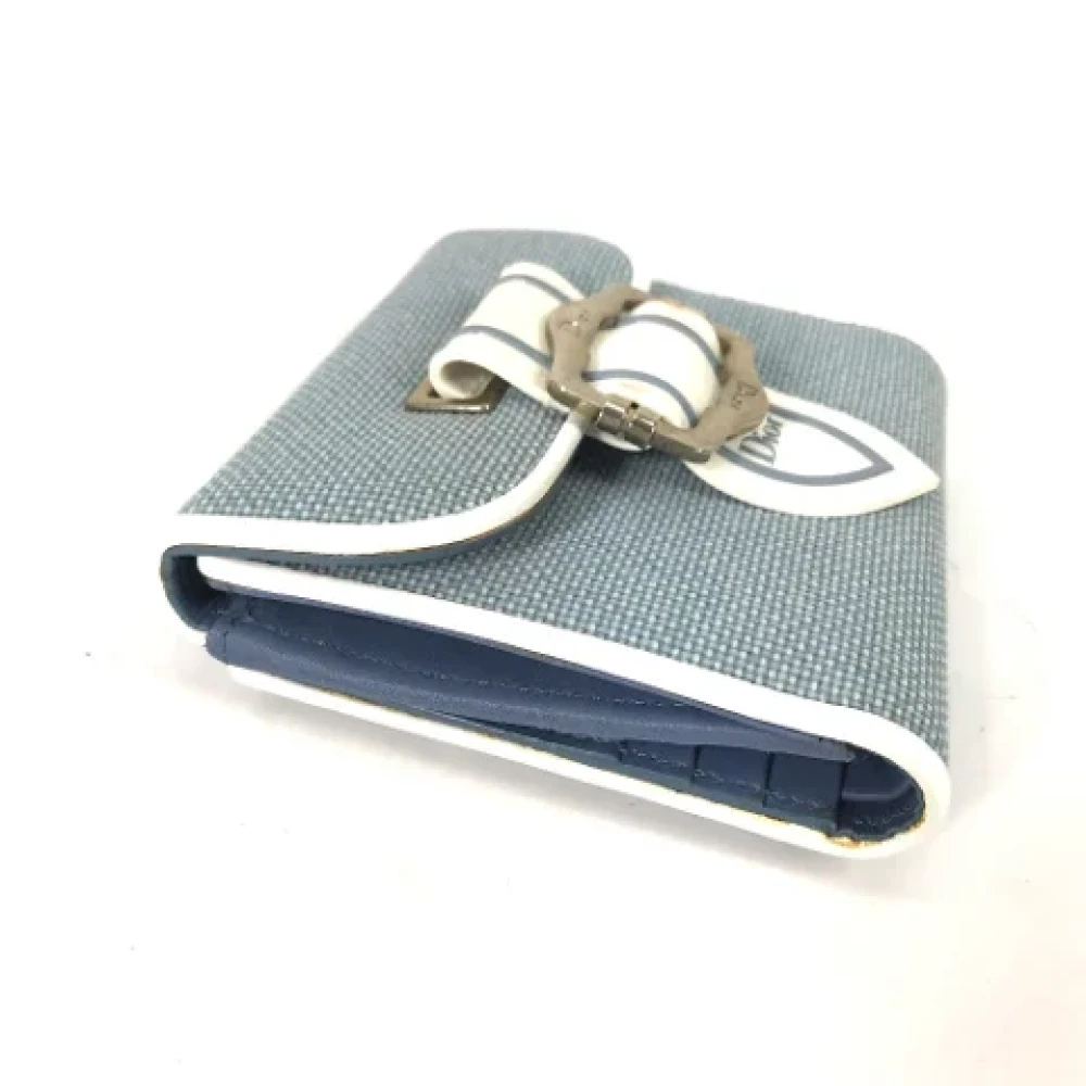 Dior Vintage Pre-owned Canvas wallets Blue Dames