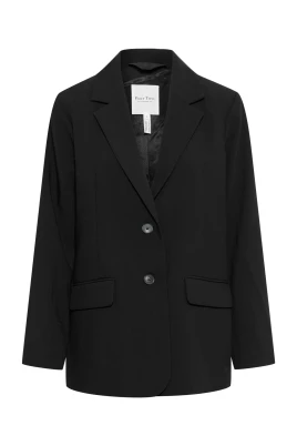 Klassisk Svart Blazer med V-Hals