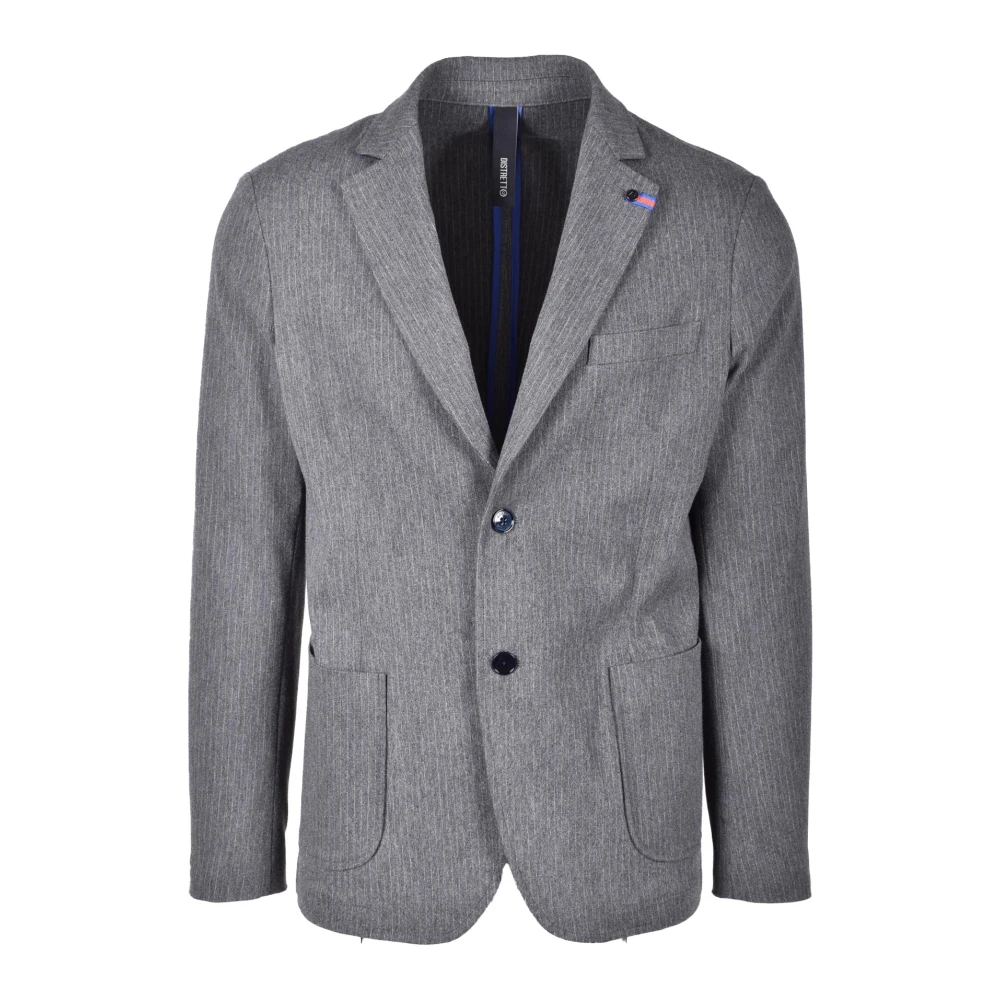 Distretto12 Elegante Blazer met Viscosemix Gray Heren
