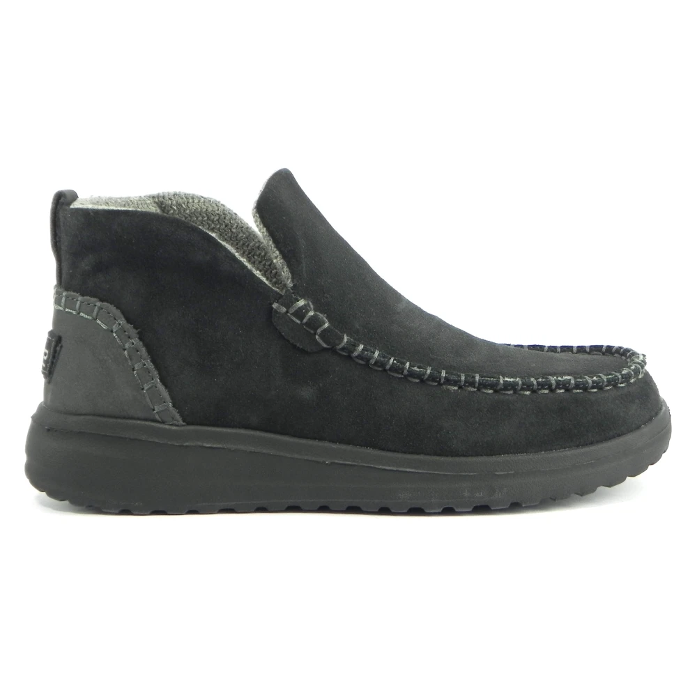 Hey Dude Women's Black Suede Ankle Boot - Ankle Boots - 6 Uk - Shoes