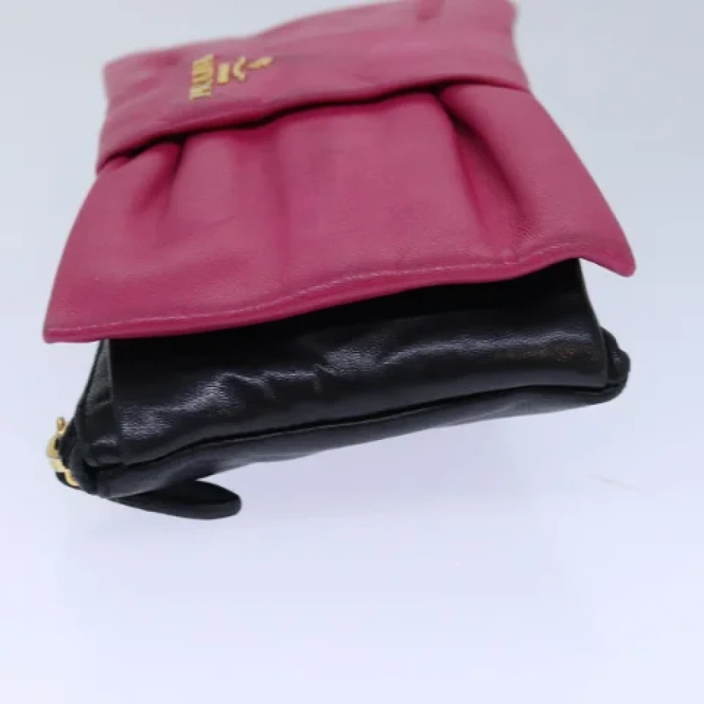Prada Vintage Pre-owned Leather pouches Black Dames