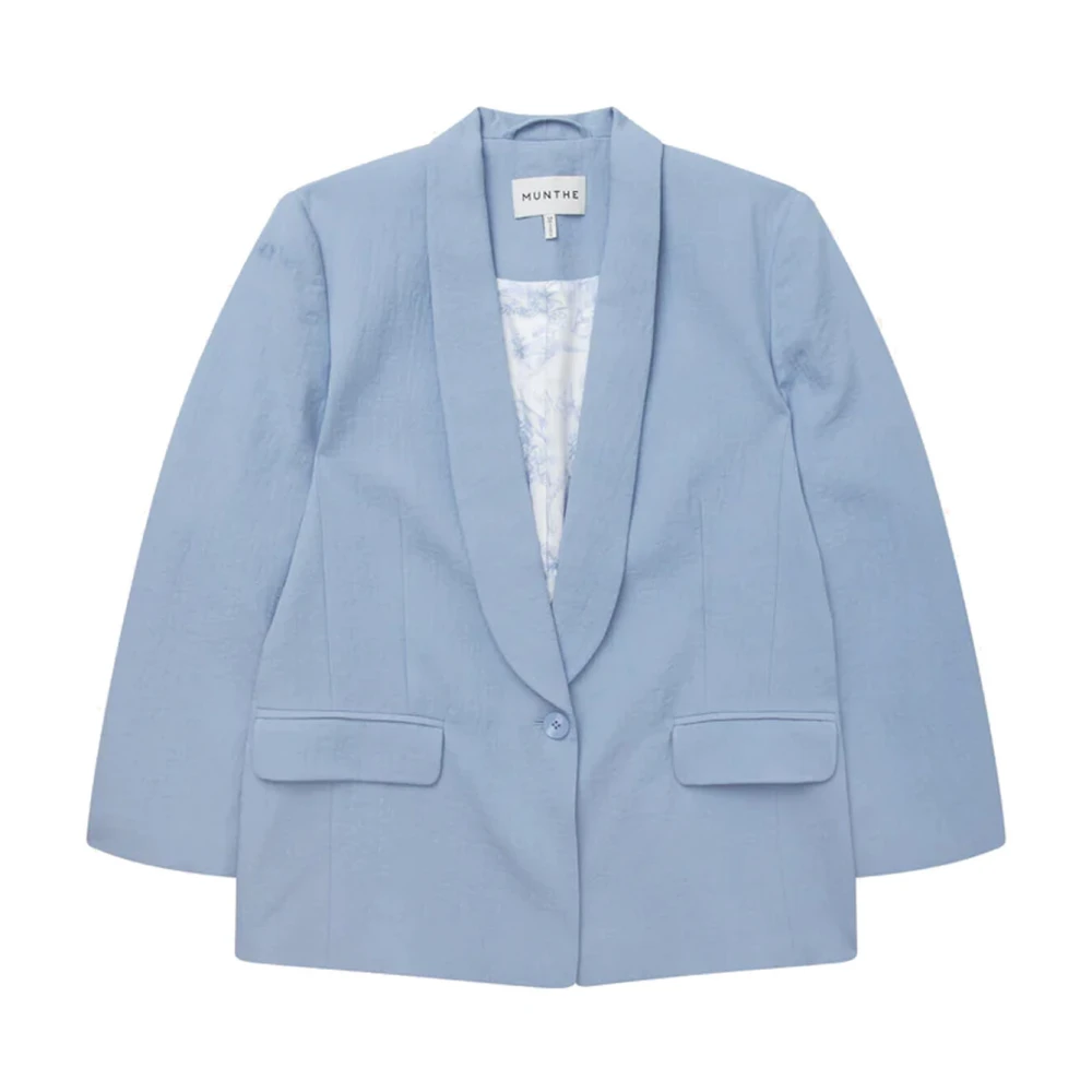 Munthe Elegante Smoking Geïnspireerde Lichtblauwe Blazer Blue Dames