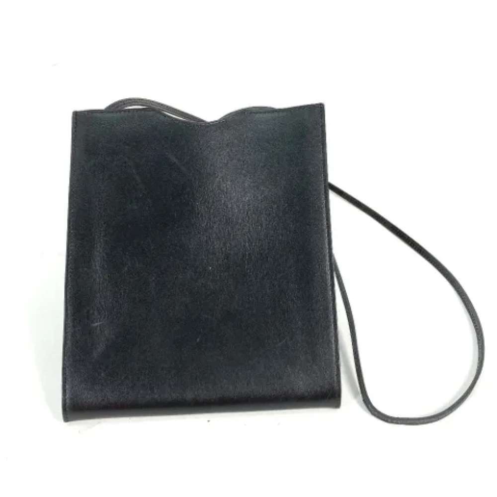 Hermès Vintage Pre-owned Leather crossbody-bags Black Dames