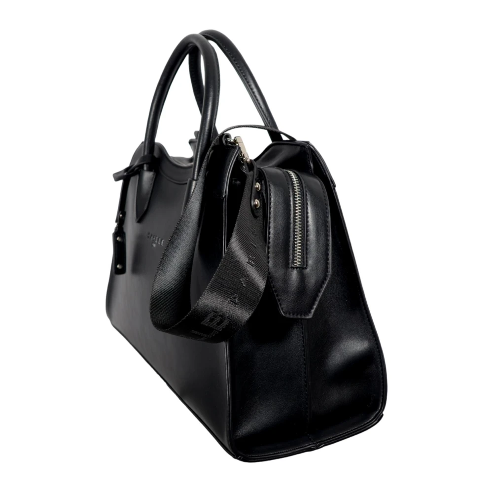 Gaëlle Paris Zwarte Eco Leren Schouder Shopper Tas Black Dames