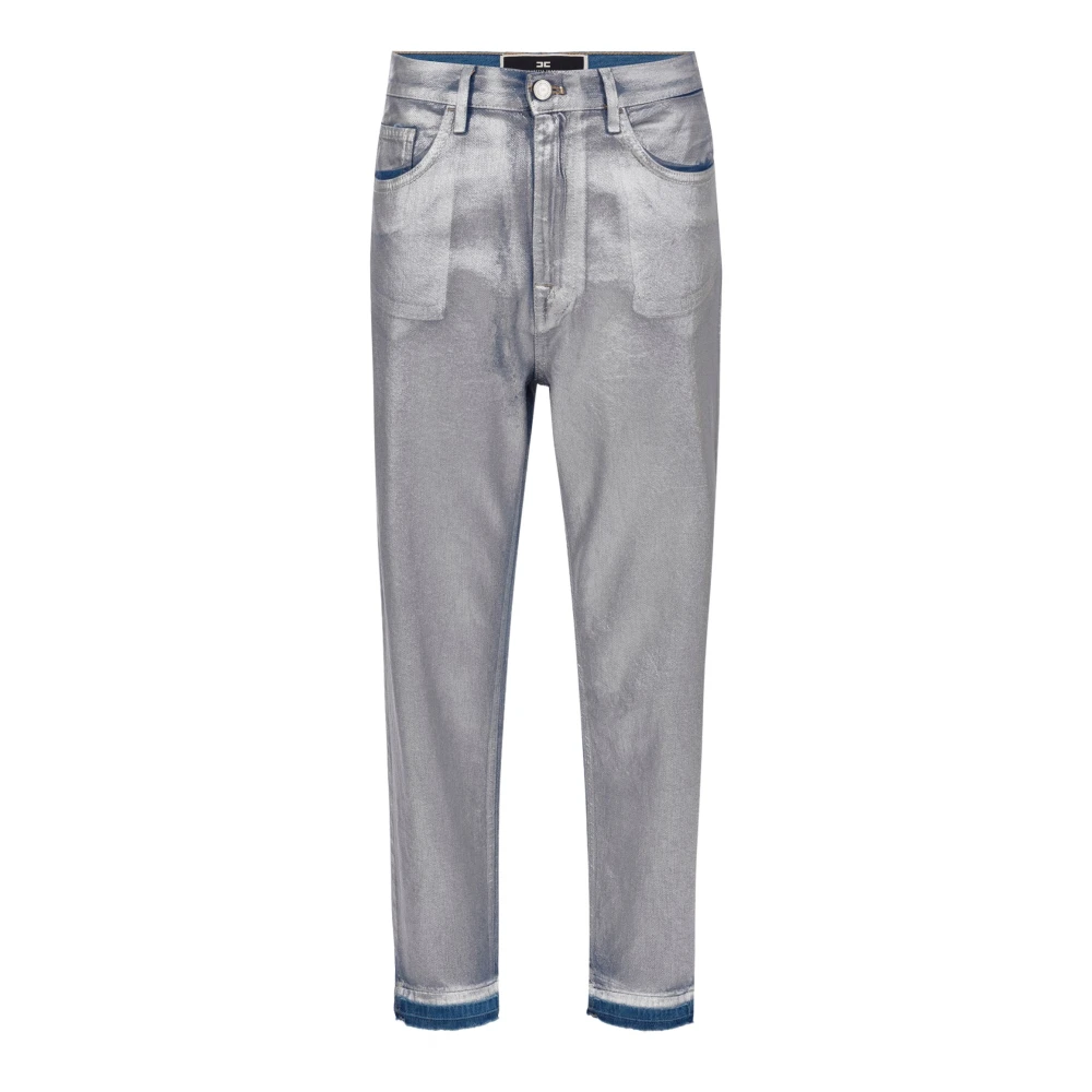 Elisabetta Franchi Klassieke Denim Jeans voor dagelijks gebruik Gray Dames