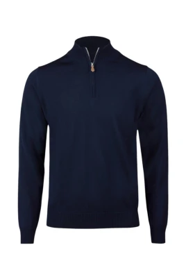 Klassisk Merinoull Half Zip Tröja