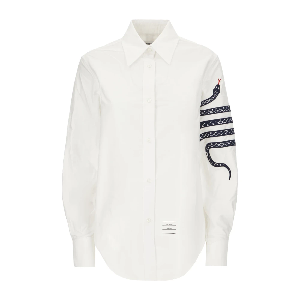 Thom Browne Women's White Stylish Shirts For Men And